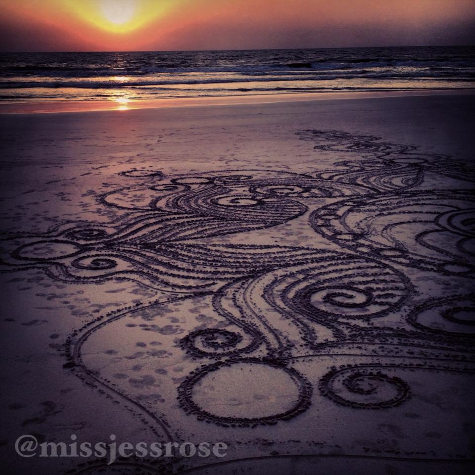 Designs on a beach in Goa, India