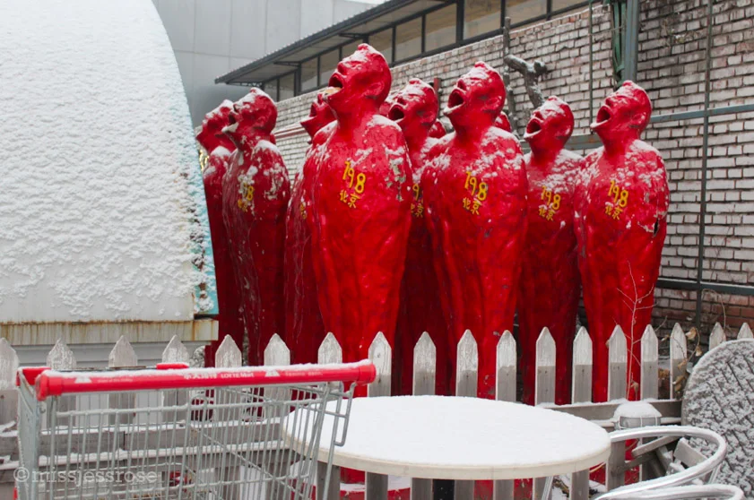 Sculptures in the trendy 798 Arts District, Beijing