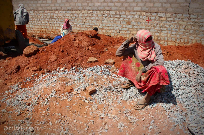 Women workers at the construction site (Photo by: C.Paine)