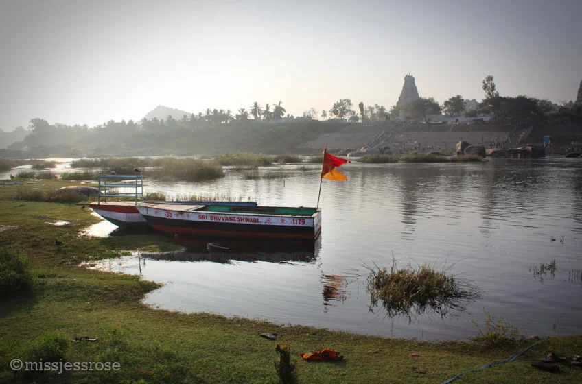 Our daily boat across the Tungabhadra river