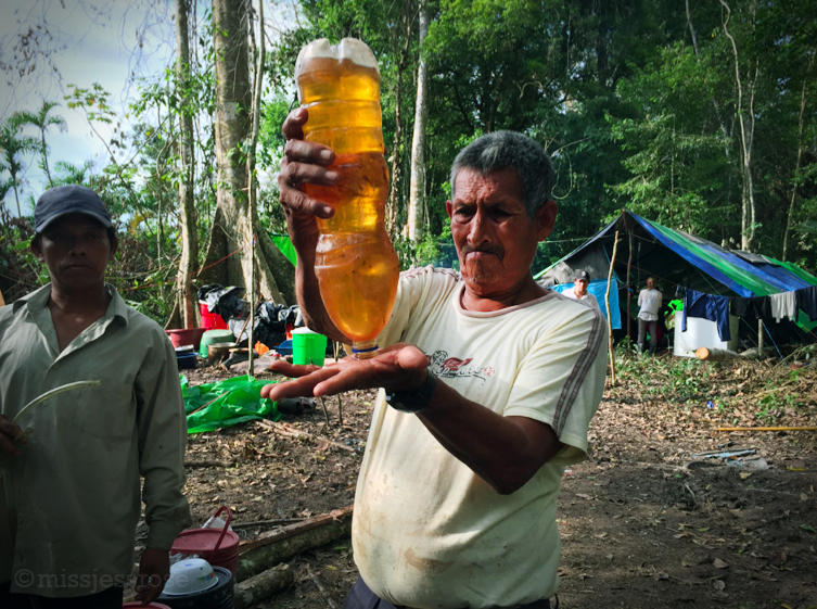 Separating water from gasoline.