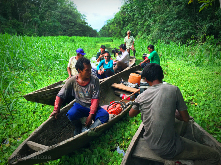 Swapping canoes.