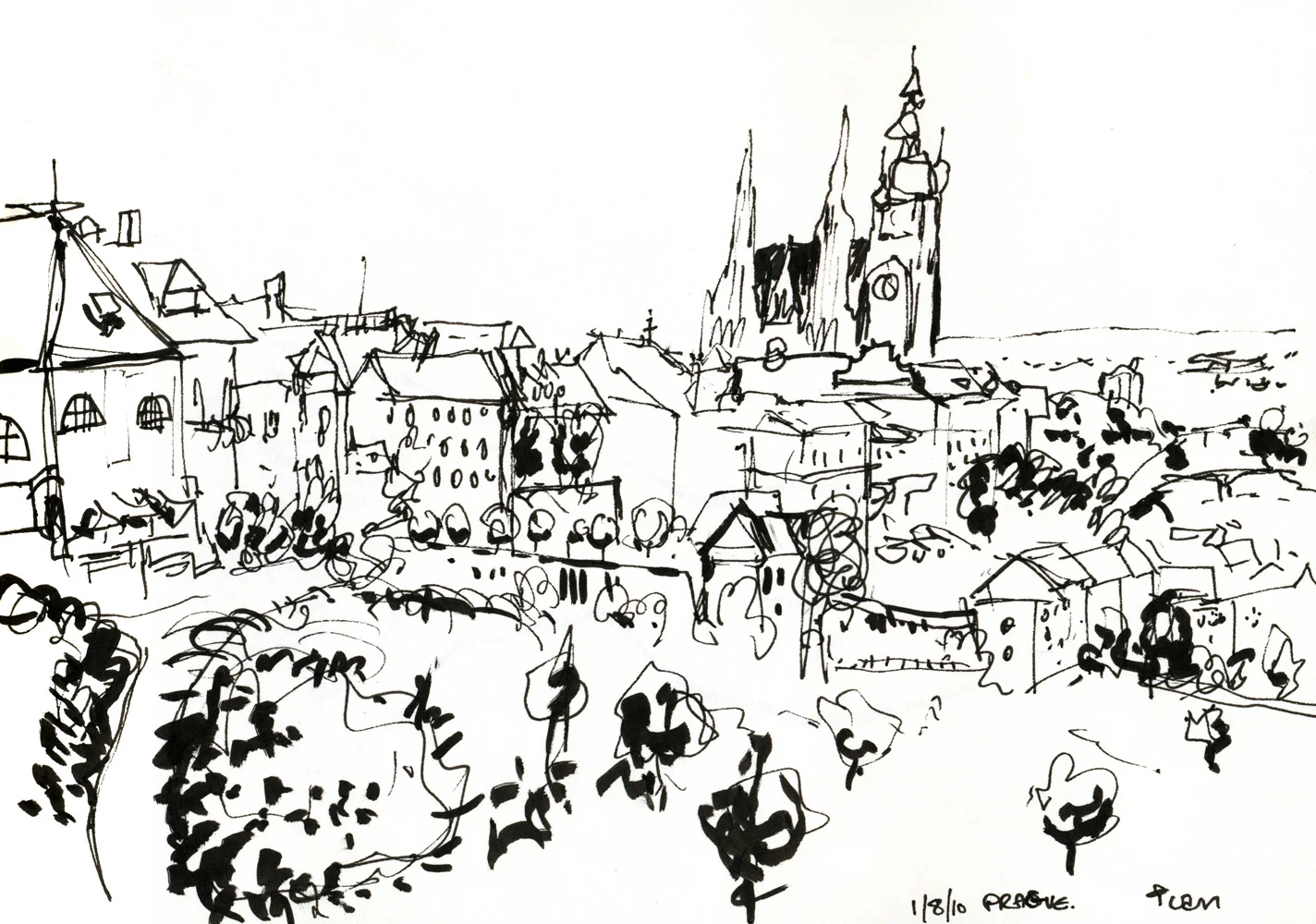 Here is a drawing of Prague I made earlier.