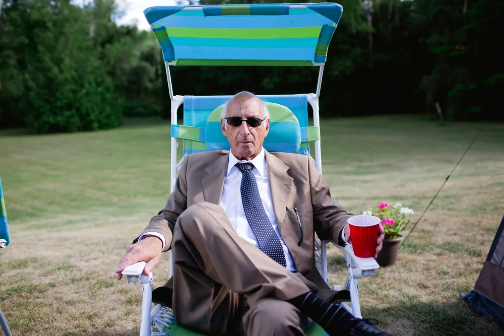wedding guest with a red cup - Canadian wedding 