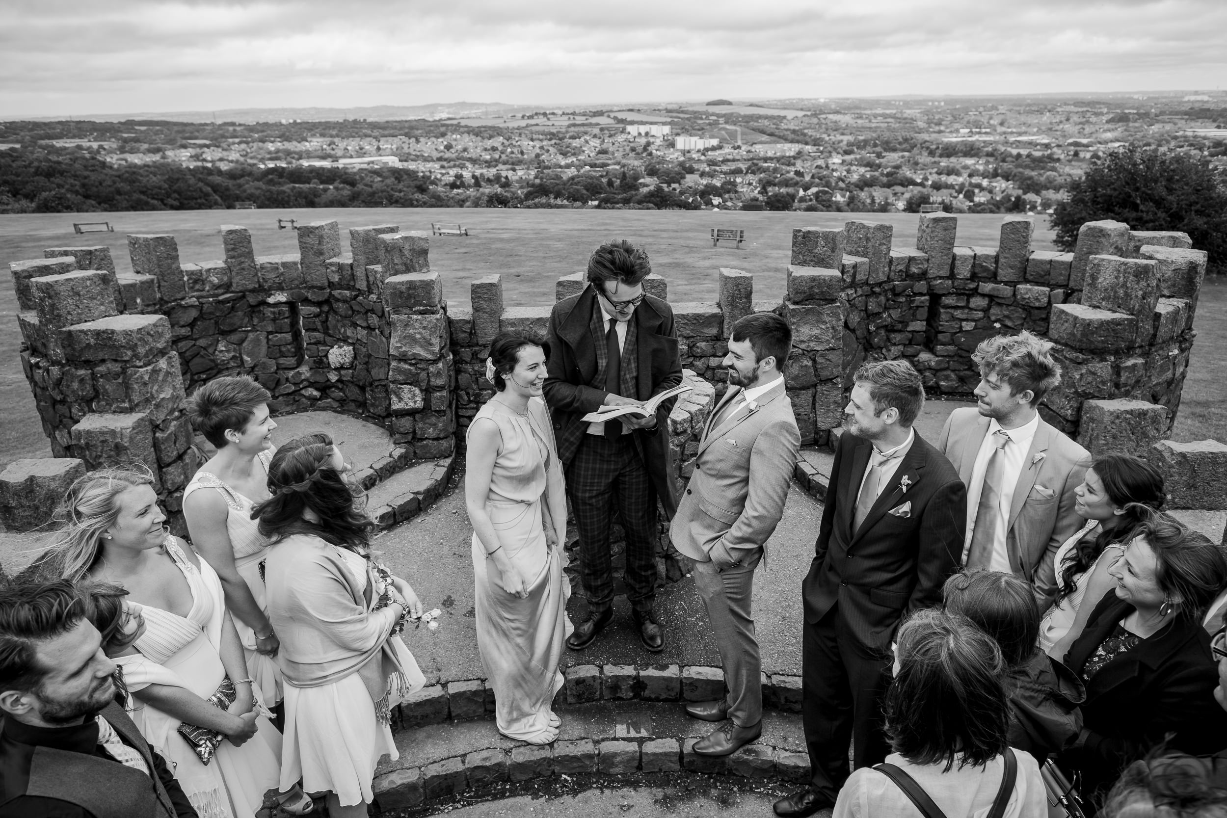 Lickey Hills wedding ceremony - Lickey Hills outdoor wedding - Windy wedding - Lickey hills wedding