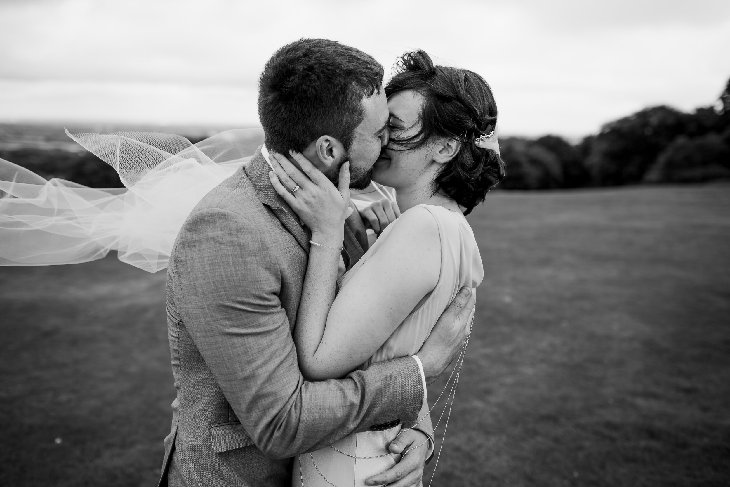 Lickey Hills romantic wedding - Lickey hills wedding - wedding kiss 