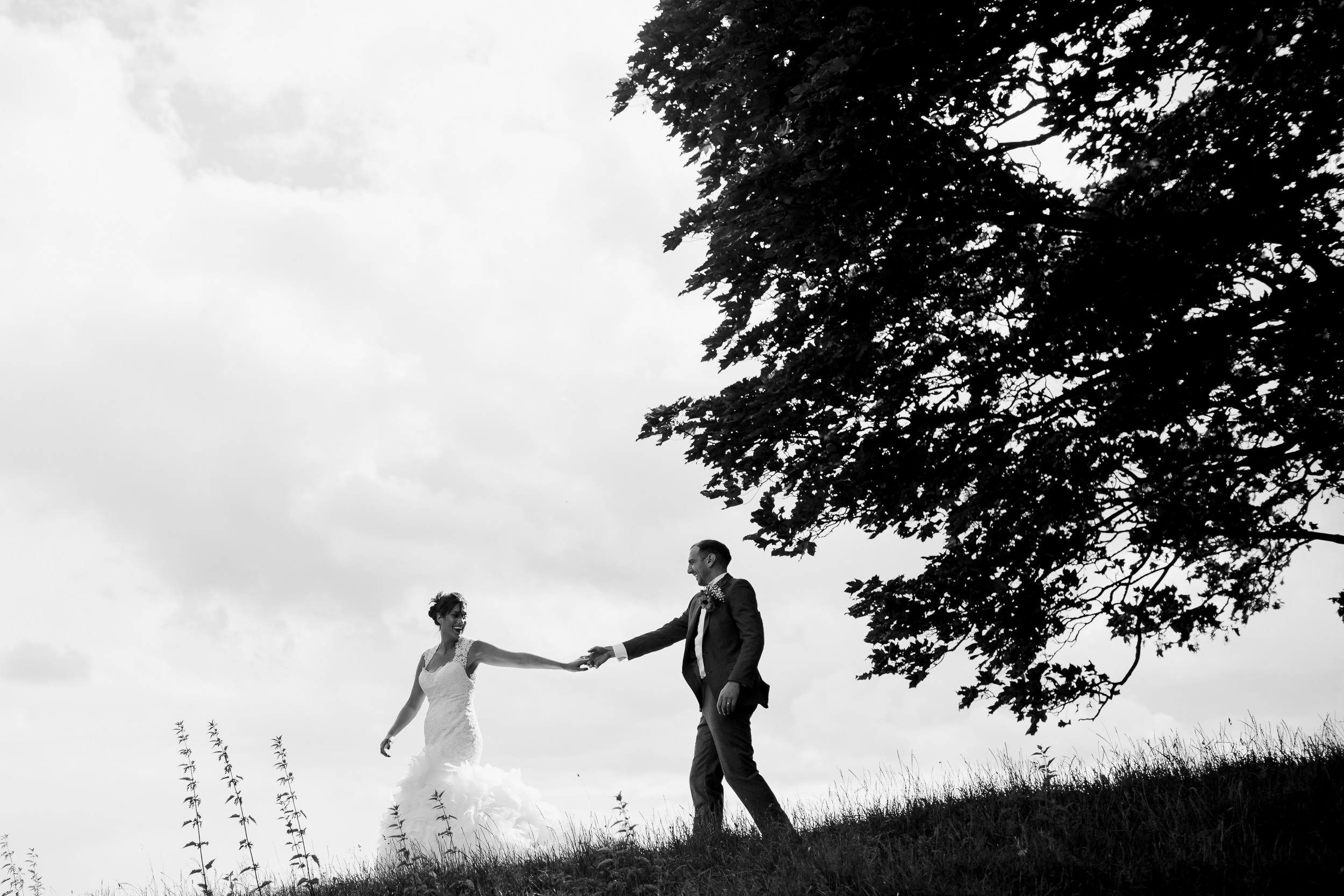 bride and groom at Yorkshire Sculpture Park - Landrover tour YSP - YSP wedding 