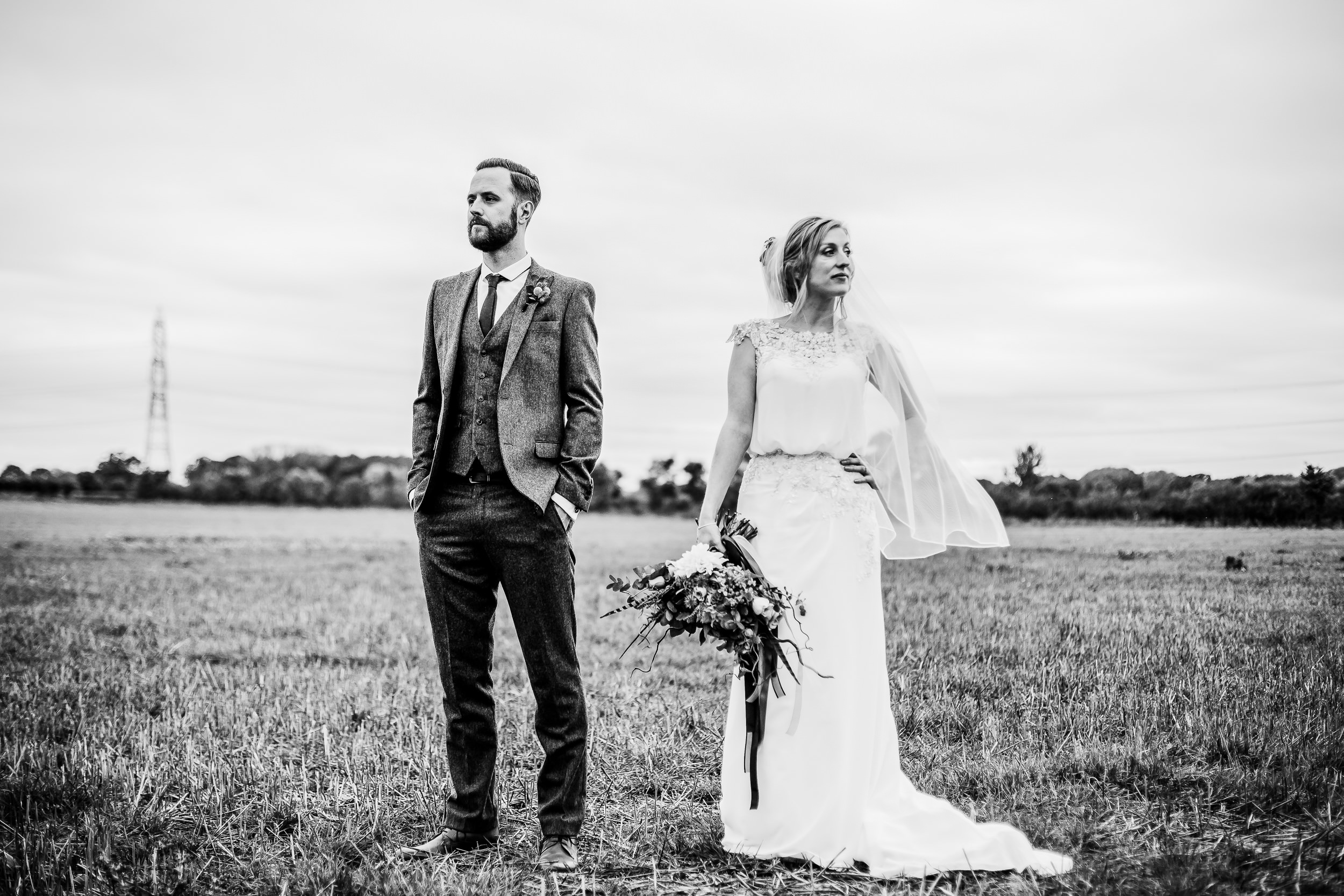 Alternative wedding portraits - weddings at shustoke barns - Birmingham wedding photography
