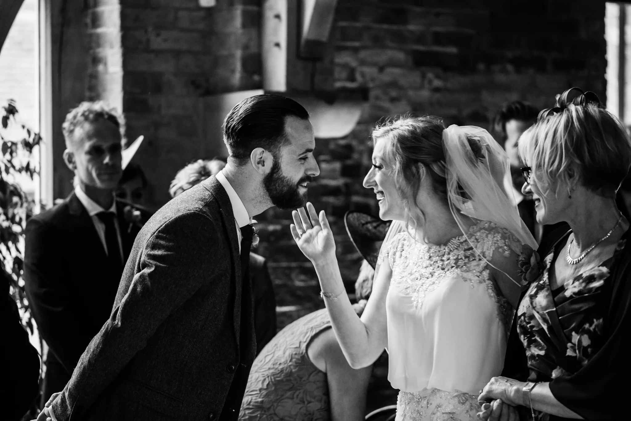 first look between bride and groom.