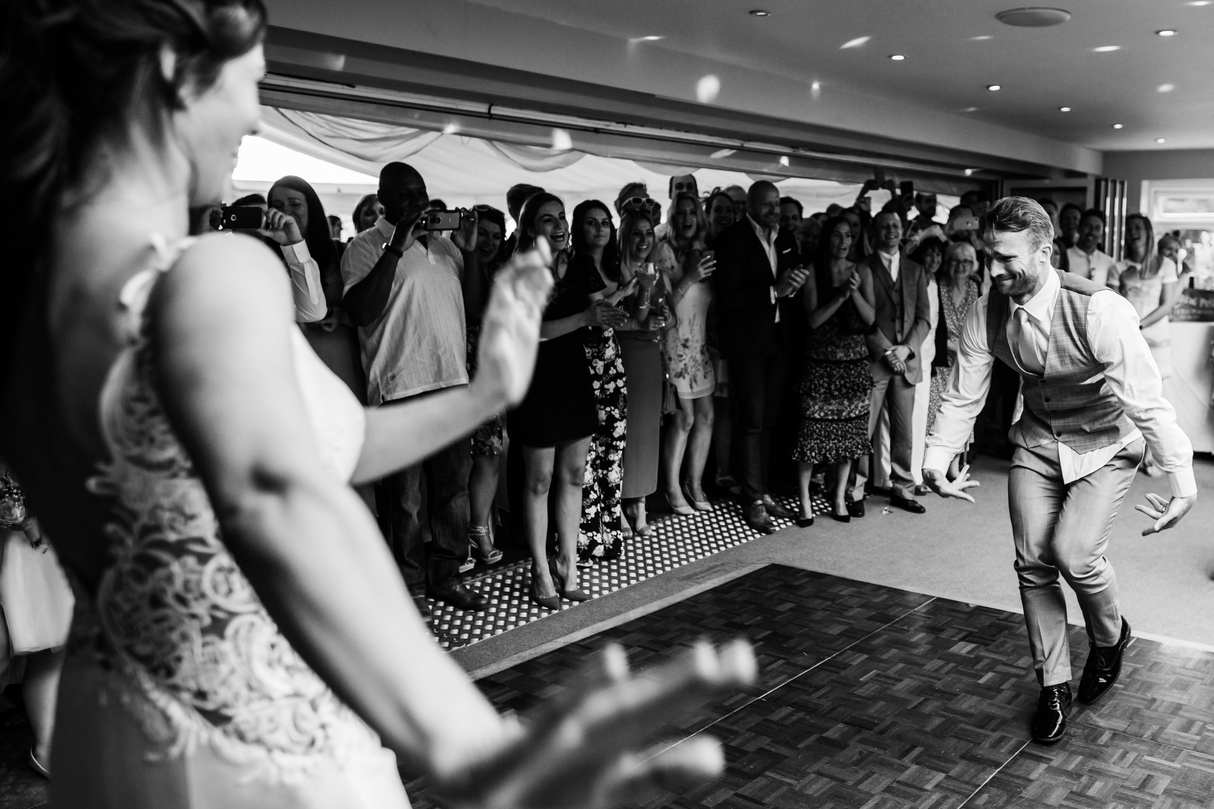 Bride and grooms energetic first dance in the west midlands