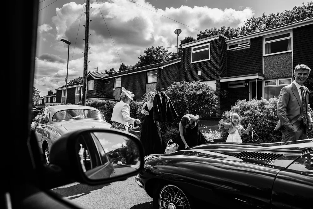 wedding guests leaving for a wedding