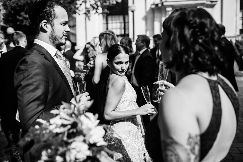 sexy wedding guest at islington town hall