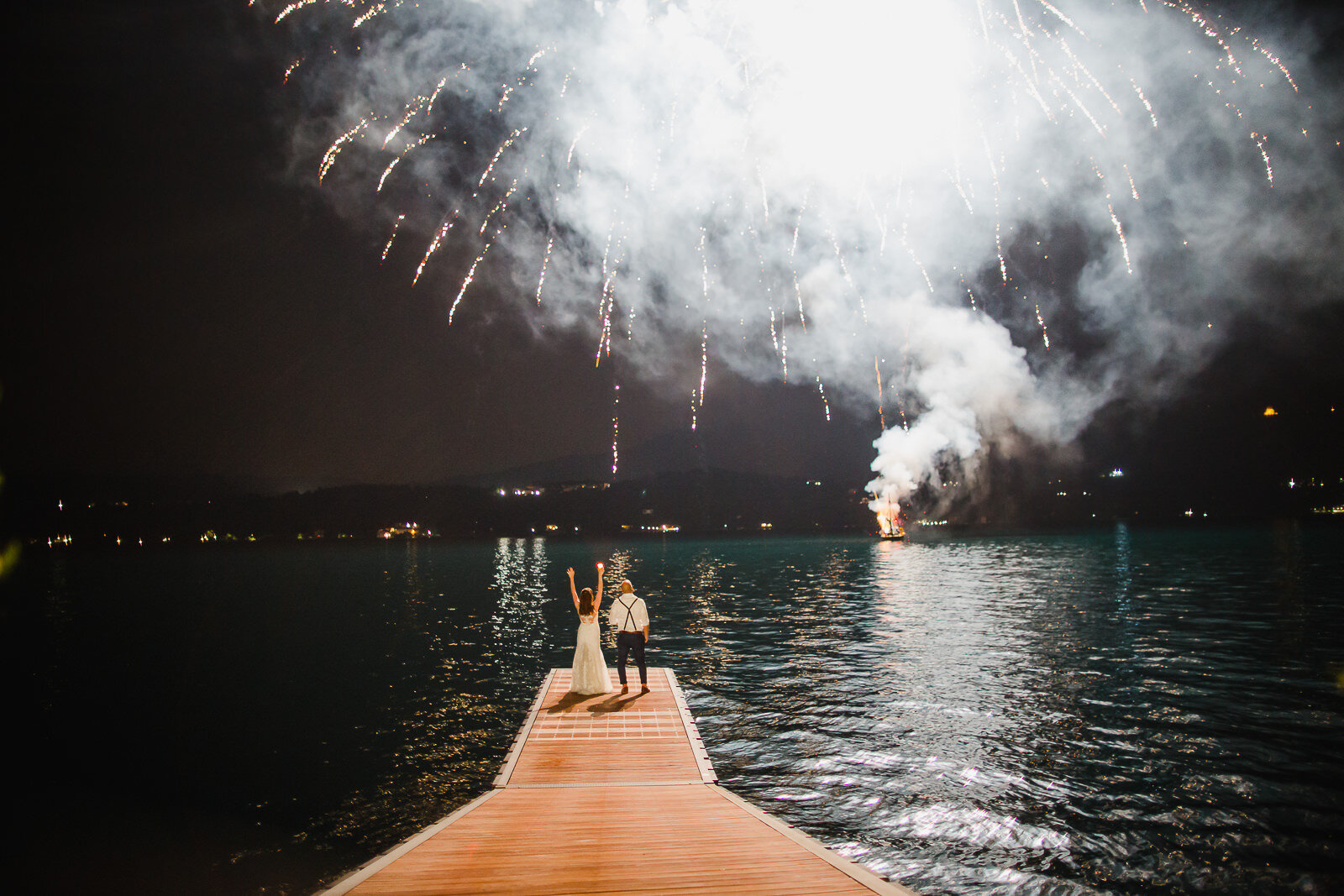 Fireworks over Lake Orta