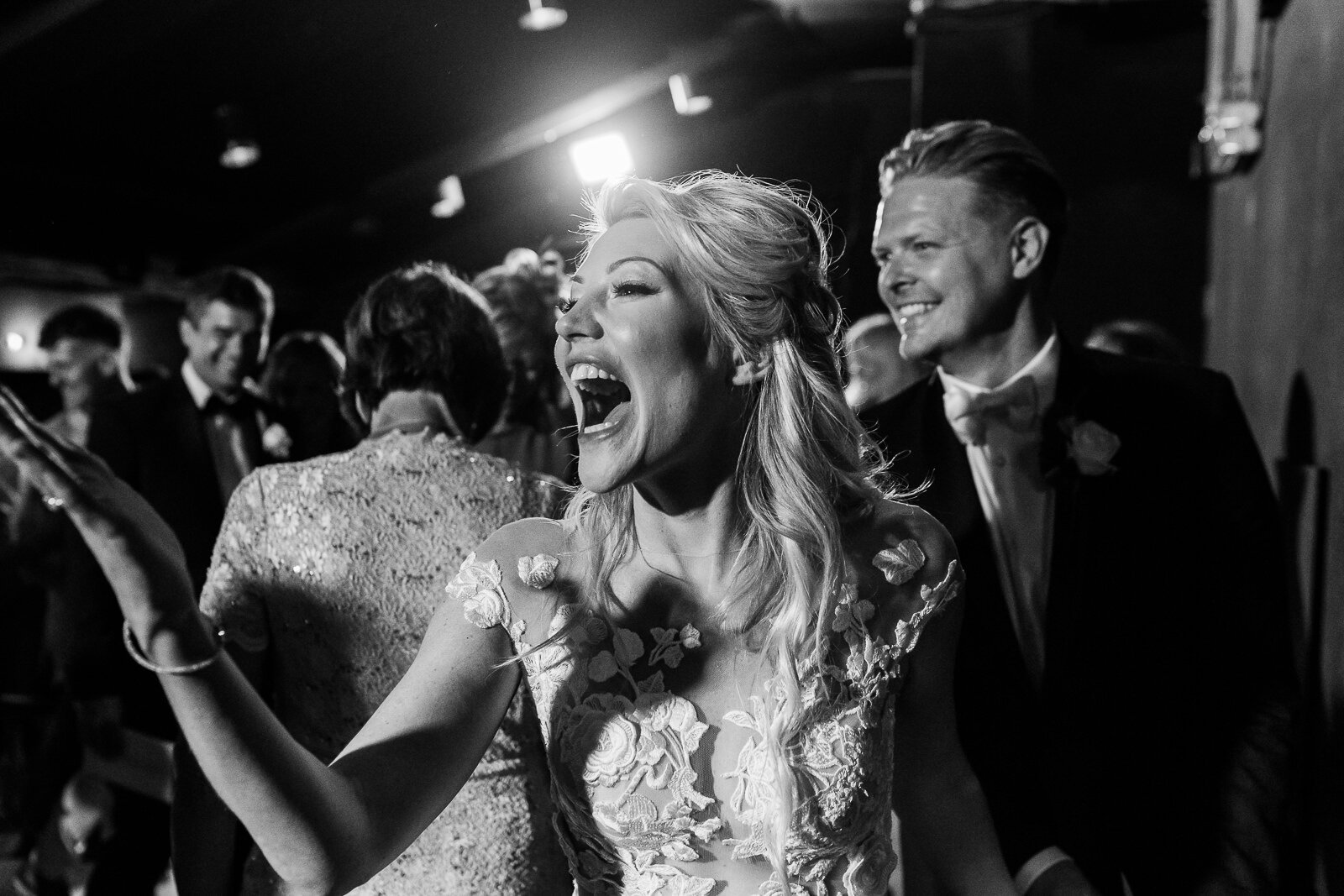 a happy bride at London Arts theatre 