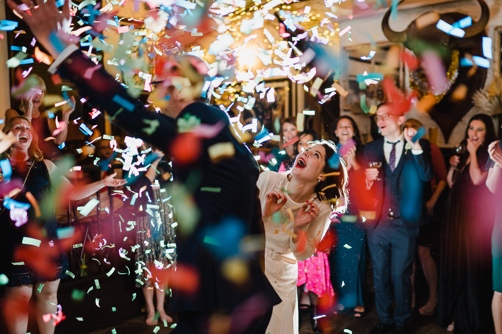 first dance with confetti at the Hunter S pub