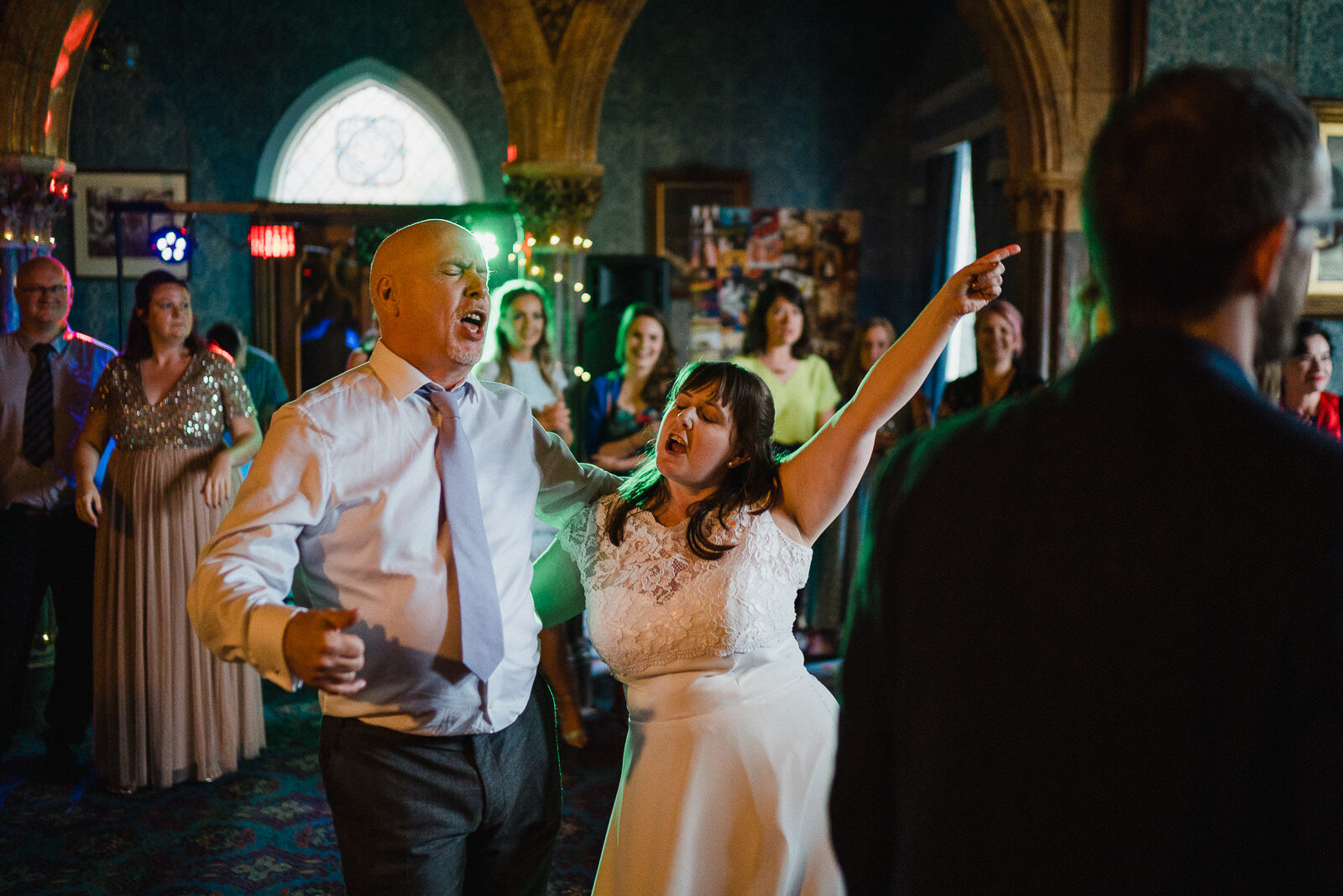 father and daughter dancing at Highbury Hall