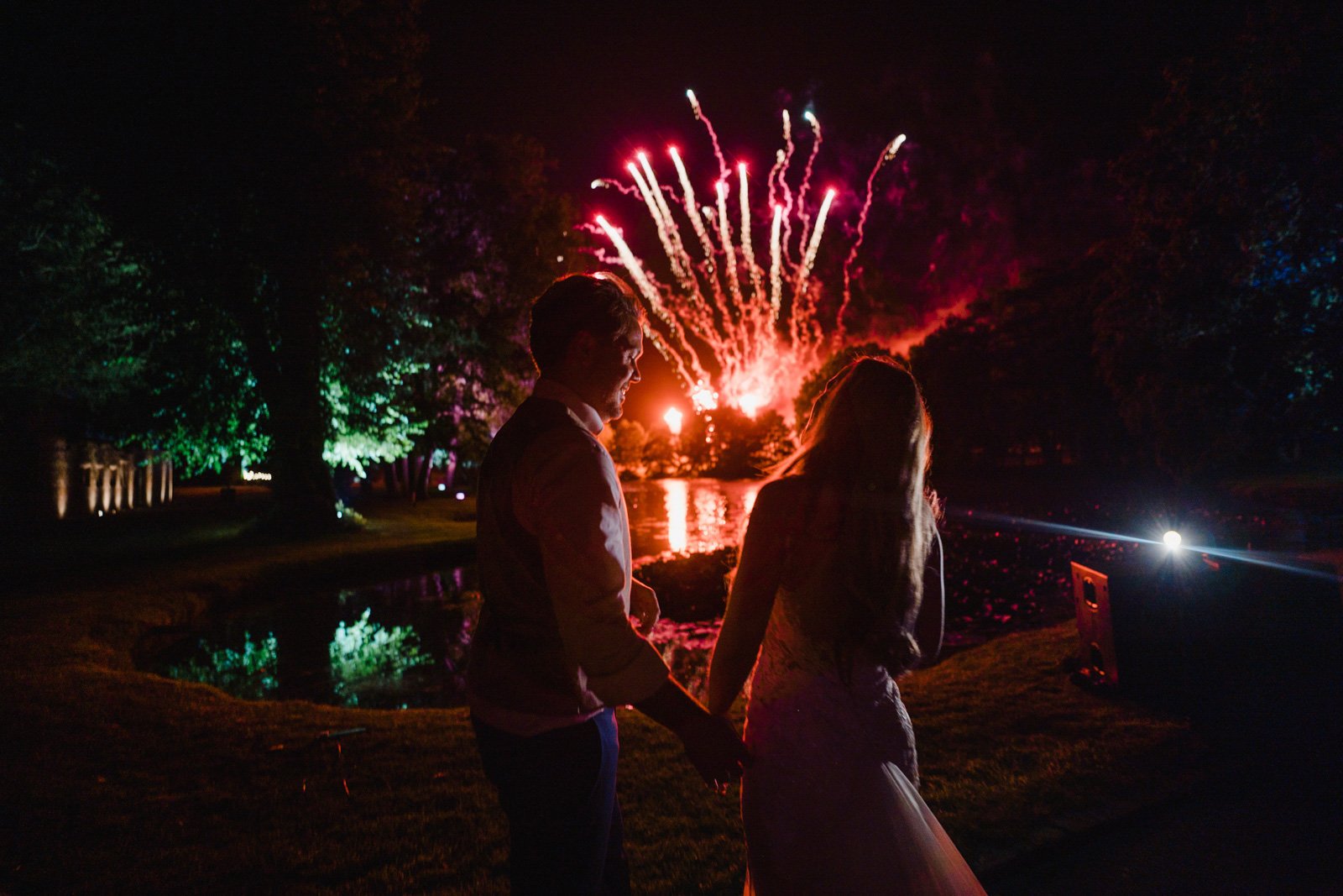 Fireworks ar Dorfold Hall - 2022 wedding round up no nonsense heartfelt wedding photography leeallenphotos