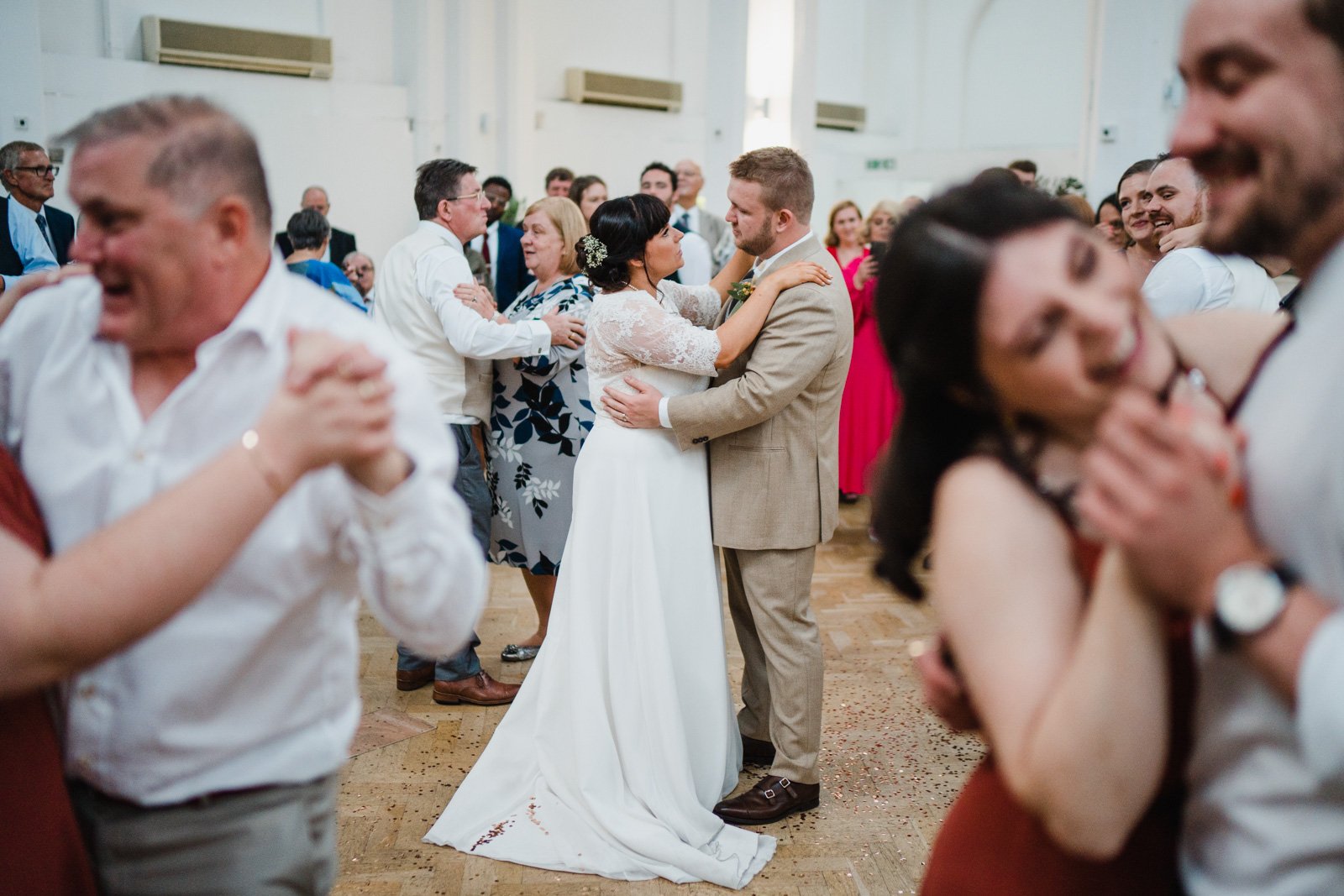 bride and groom doing their first dance in the old library in digbeth - 2022 wedding round up no nonsense heartfelt wedding photography leeallenphotos 