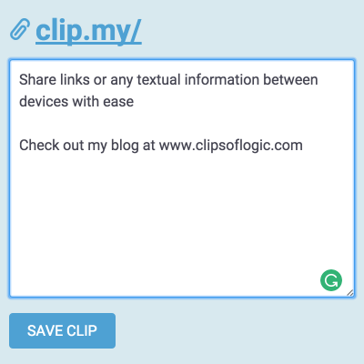 Click Save Clip after you are done entering information in the text box.