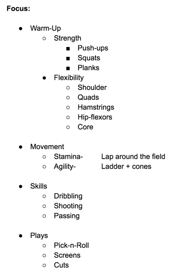 Draft of the program's basics