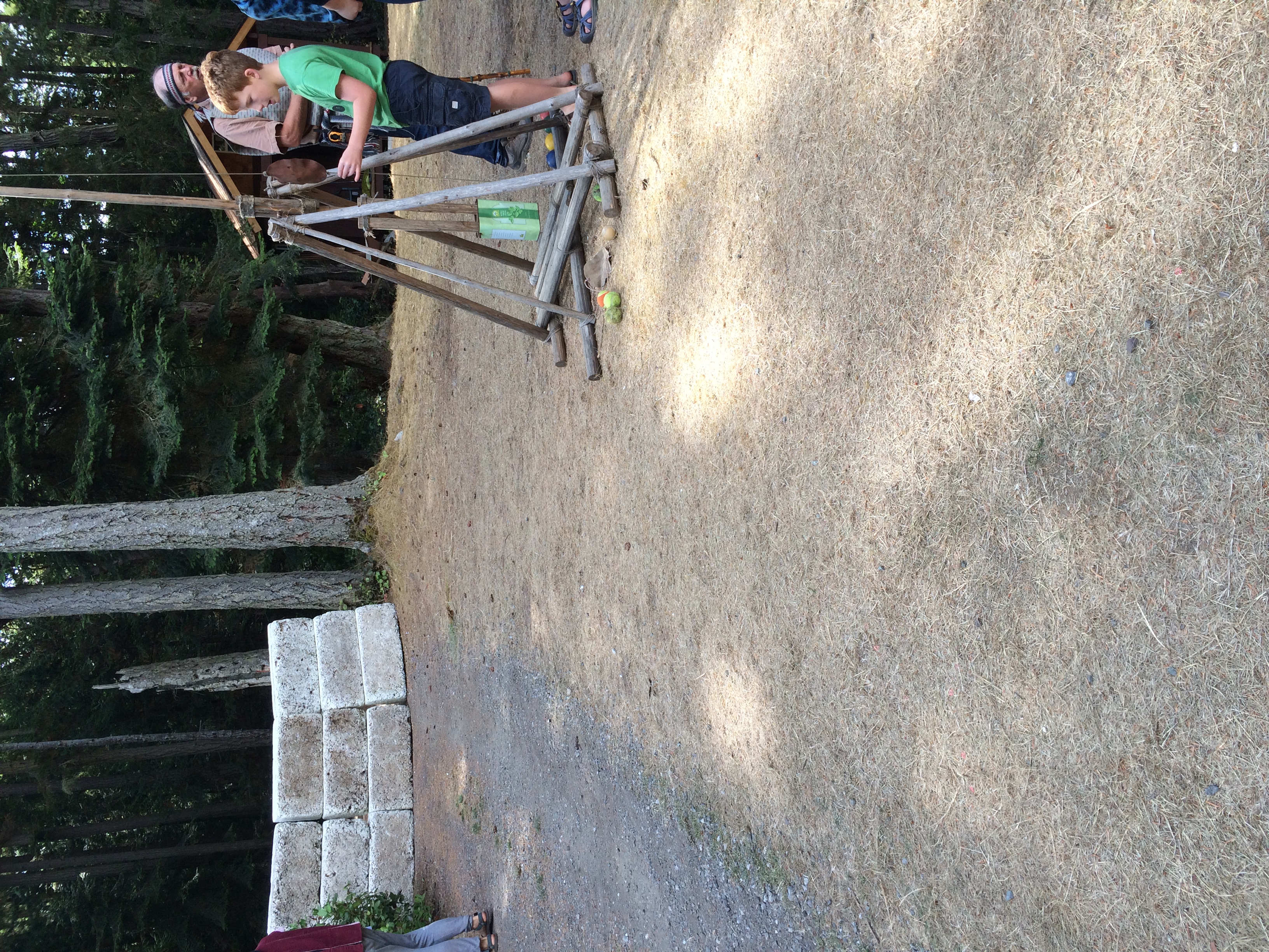 The homemade trebuchet at Canoe Island French Camp.