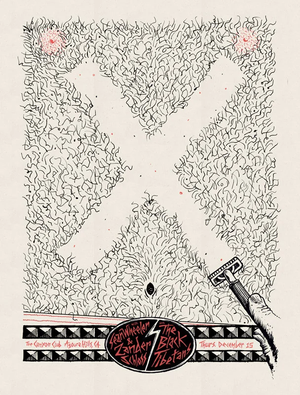 X screenprinted gigposter