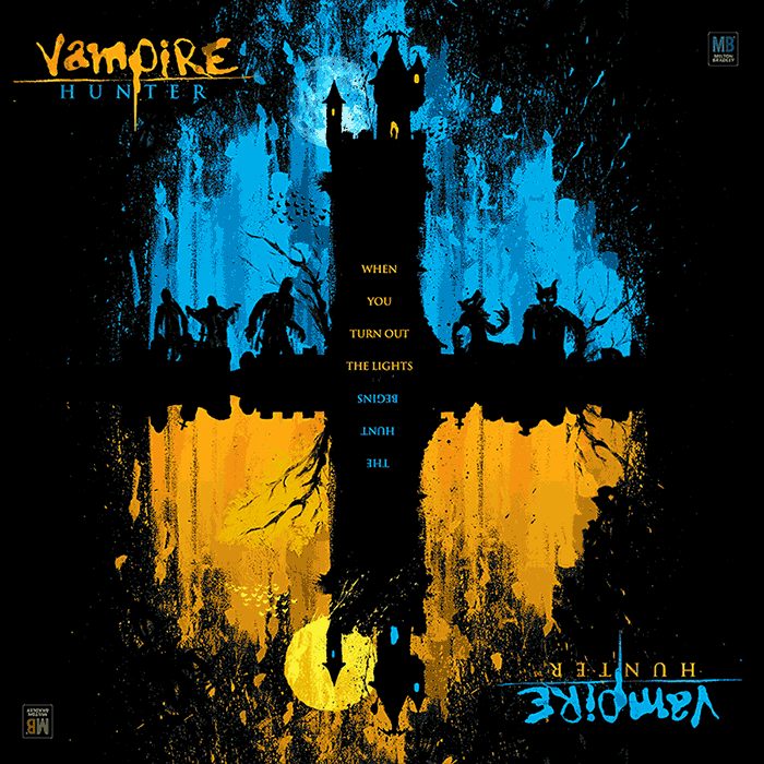 This was my first concept for the cover. The box art works day side or night side up. This also helps to explain that there's something quite different about this game. I particulary like that the subline also reads well in either direction: "WHEN Y…