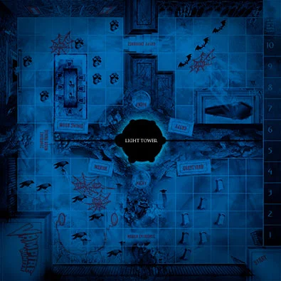 Gameboard under blue 'night' light
