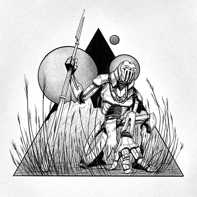 The Model Y7 Hunters are lethal human hunters with a disturbing glitch. They collect the eyes and teeth of it's victims and wear them as #ornaments or trophies. #inktober #inktober2019