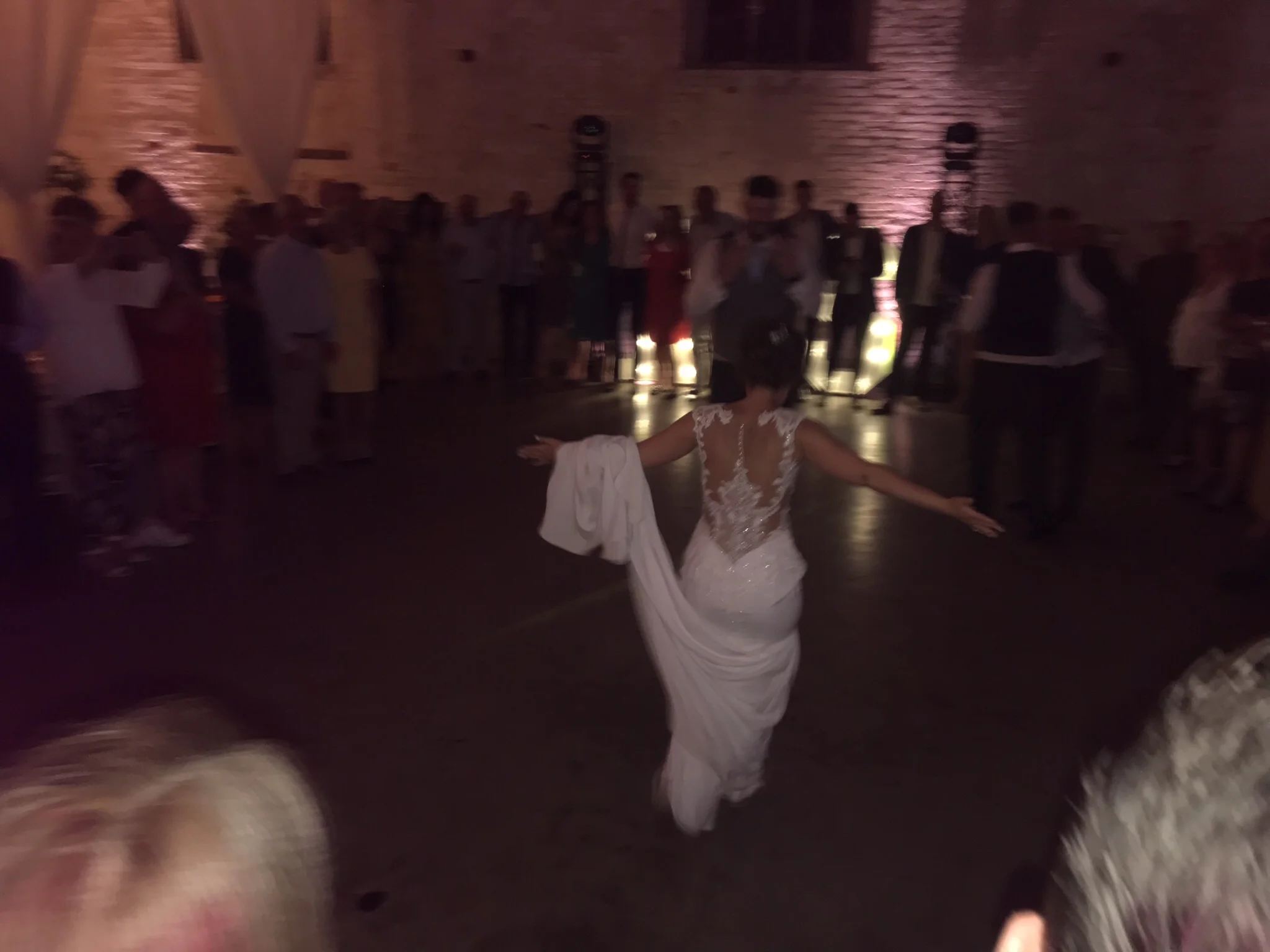 Mrs Stuart strutting her stuff during the first dance