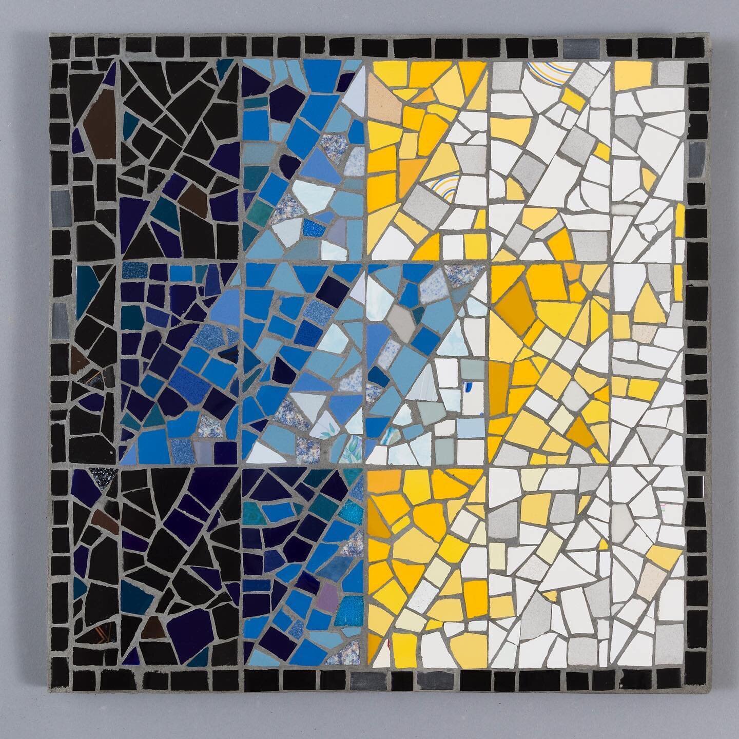 It&rsquo;s been a long time since I made a mosaic -  lovely to use the reverse method again! - a little trial before a workshop for the Newquay renaissance project next month #newquayrenaissanceproject @newquayrenaissanceproject #mosaics #contemporar