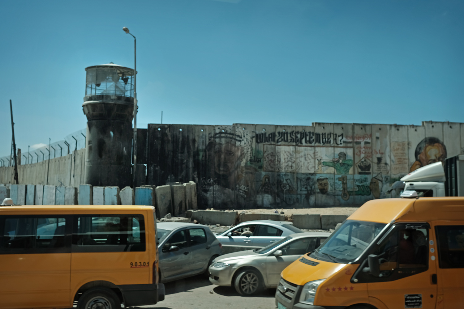  Qalandia Checkpoint between Jerusalem and Ramallah, Palestinian side. 