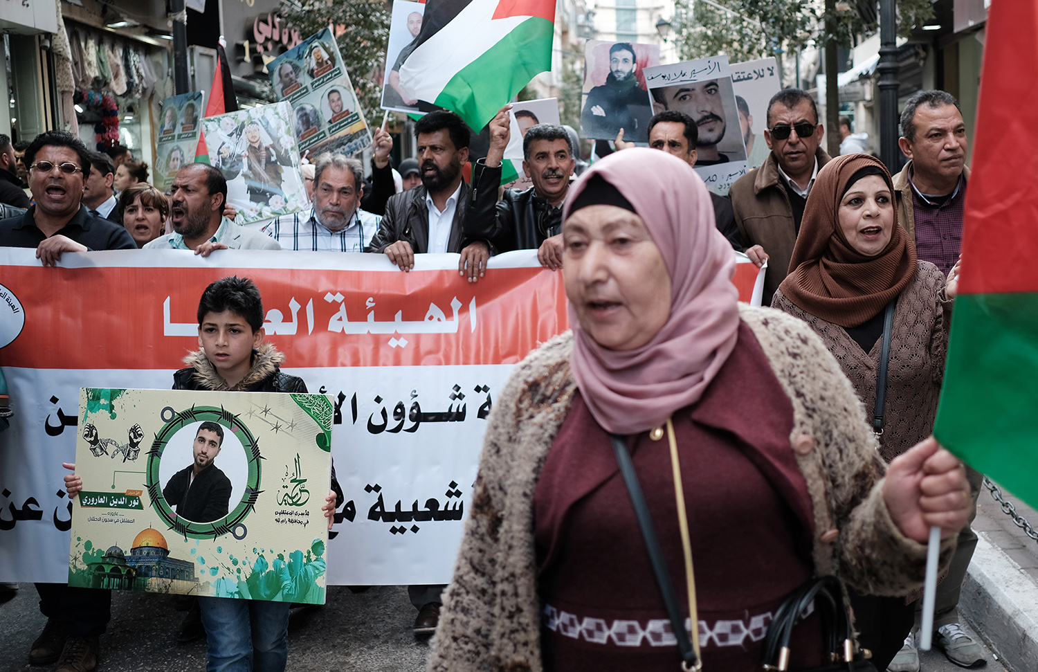  A peaceful demonstration drawing attention to imprisoned Palestinians, Ramallah, West Bank. 