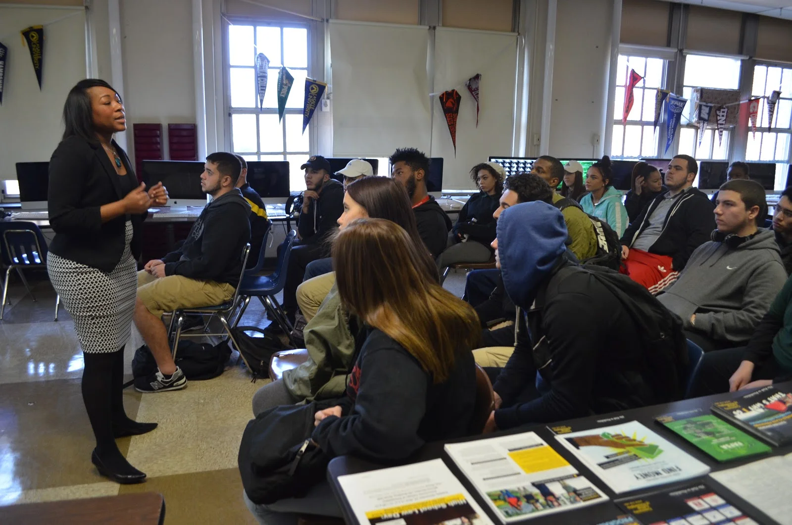 Seniors attend a CCP information session during College Week at Penn Treaty.