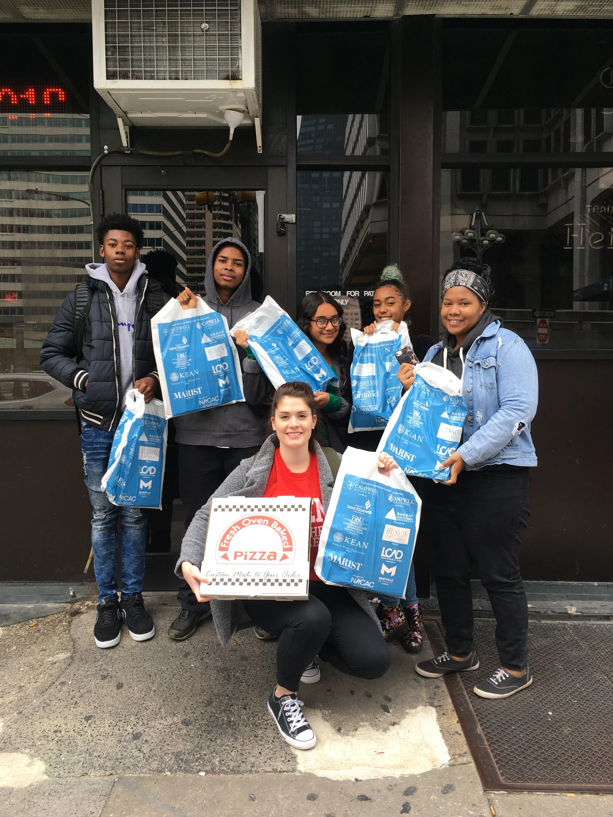 Celebrating after the NACAC National College Fair at the Convention Center in Center City.