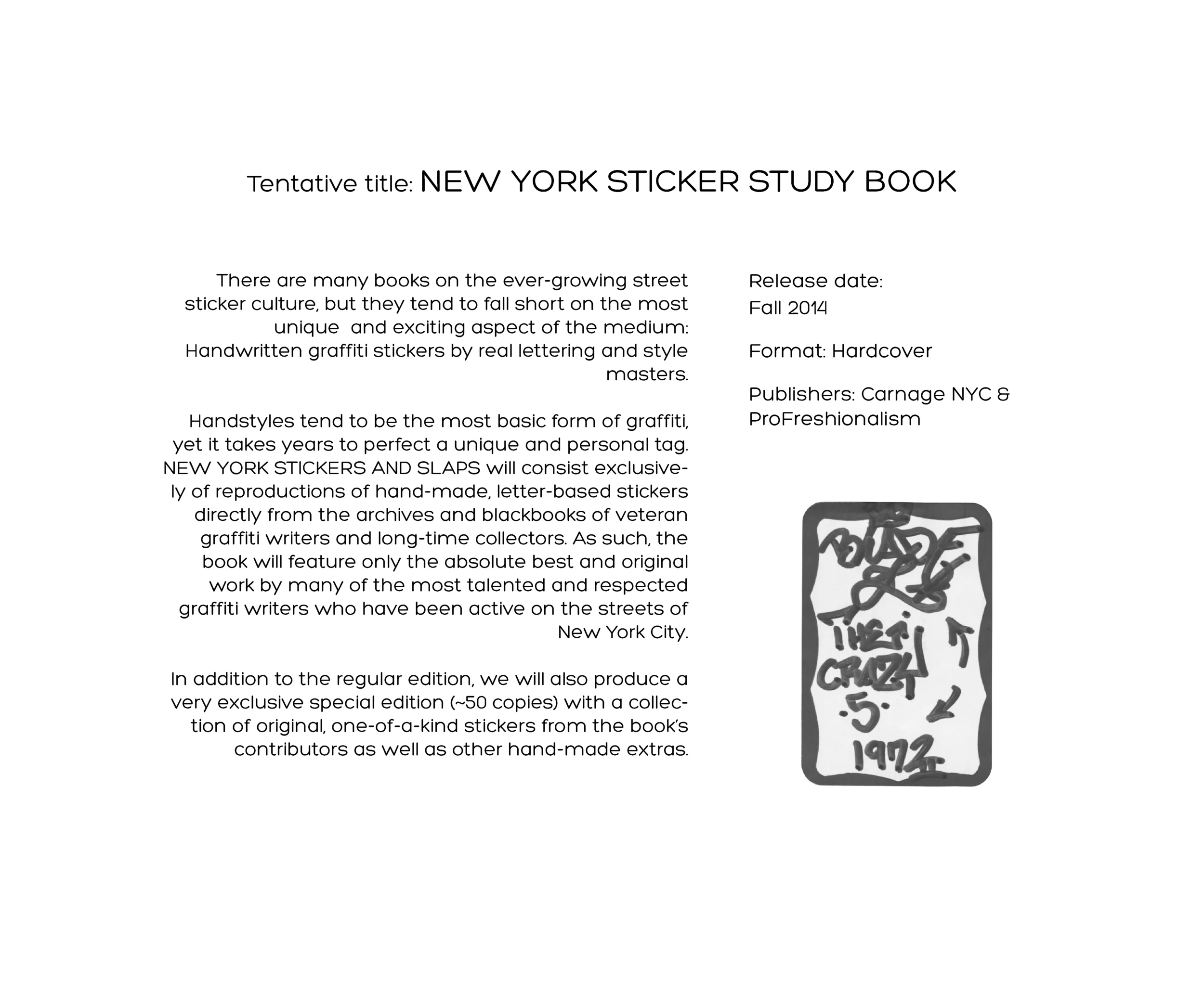 Carnage x ProFreshionalism Sticker Study Book