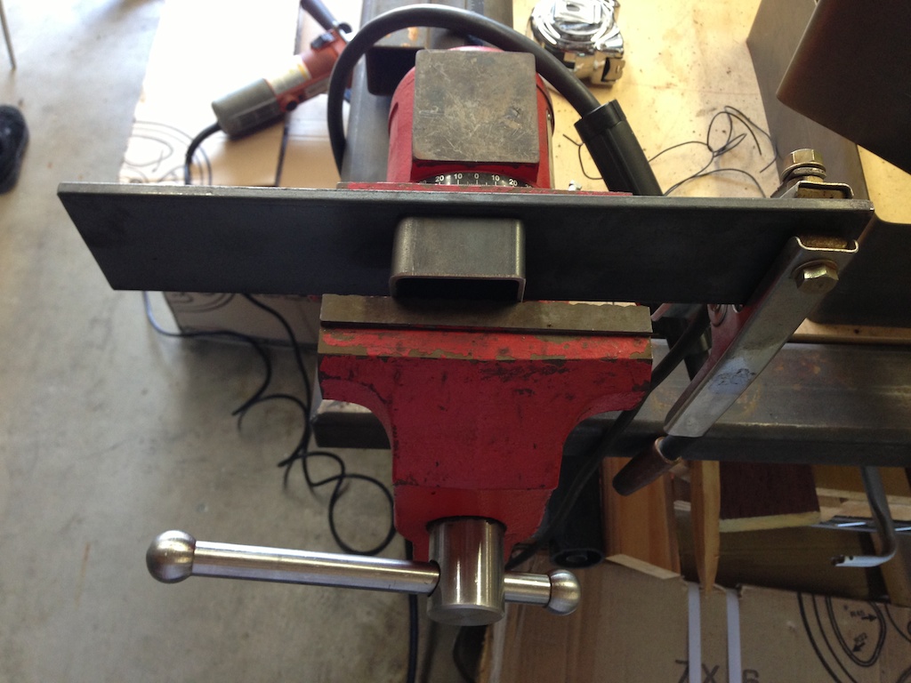 One of the feet getting ready to be welded.