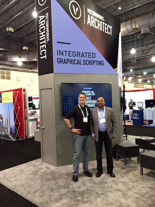 Neal posing with Vectorworks CEO Biplab Sarkar at #AIACon16
