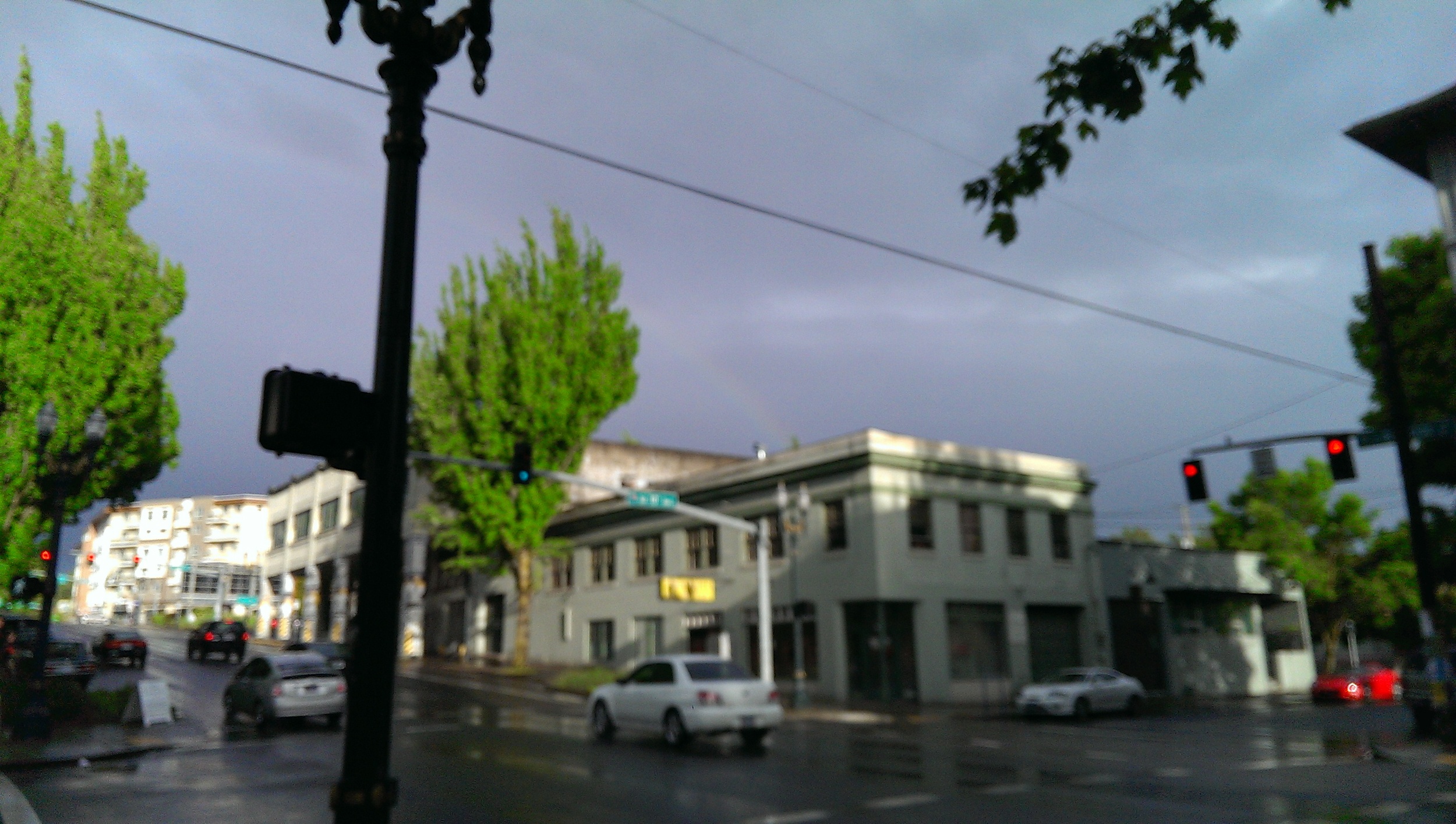 It rained a lot but there was a rainbow too, so okay