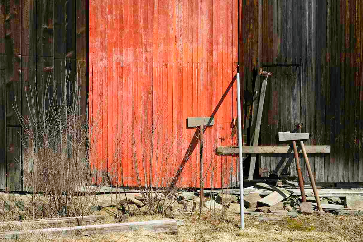 Barn with Red Door Details