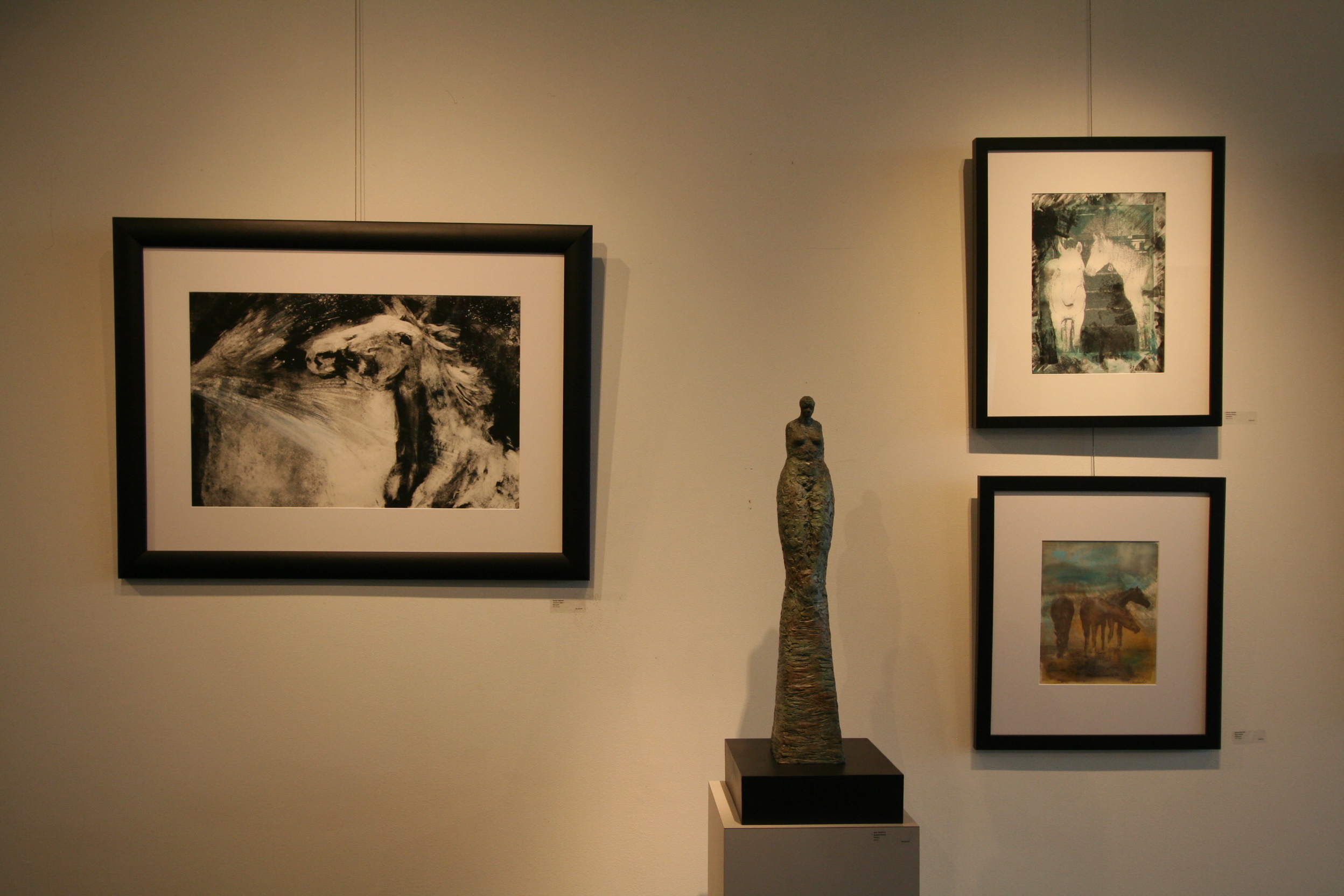 New monotypes by Alyson Markell , sculpture by Amy Medford