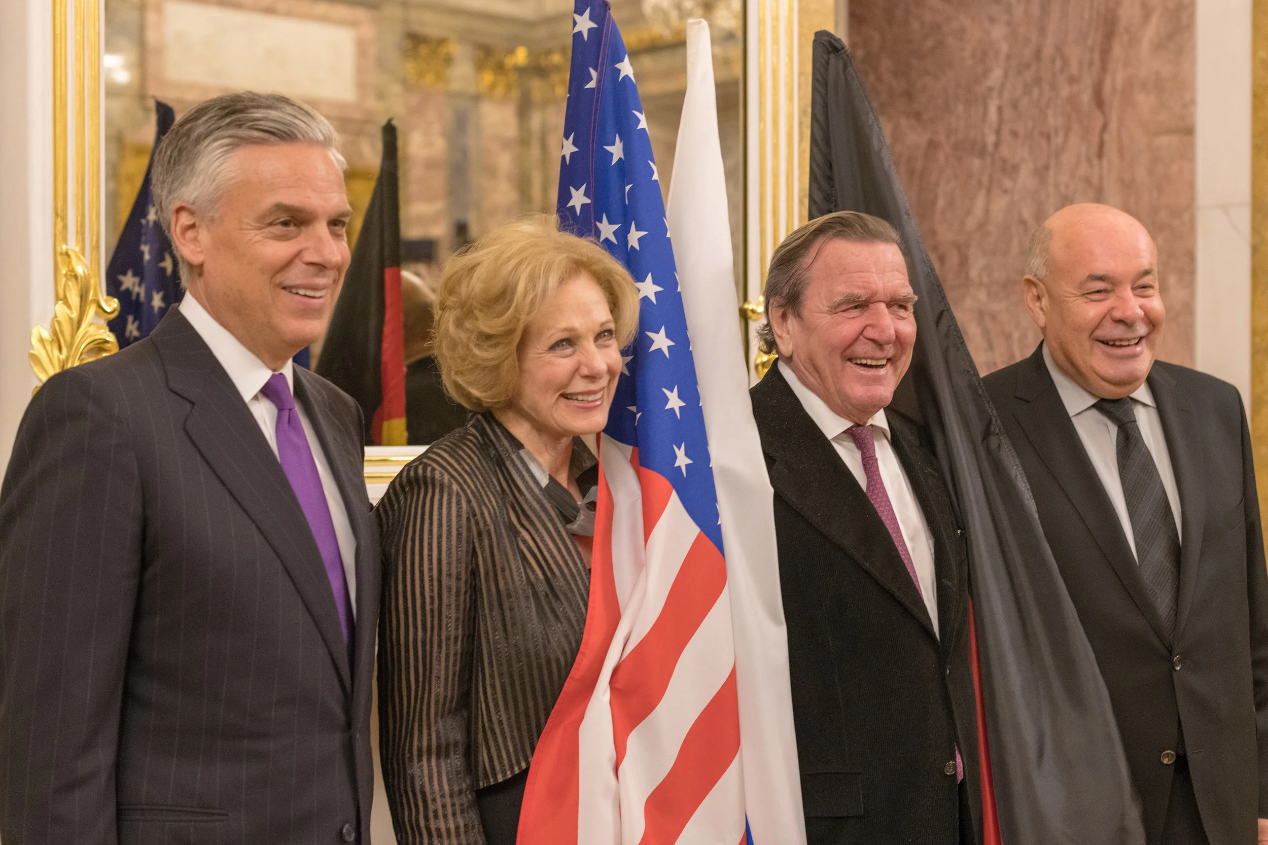 Ambassador Jon Huntsman; Susan Swartz; former Chancellor of Germany Gerhard Schröder; Mikhail Shvydkoy
