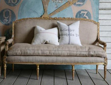 Article + Gallery ➤ http://CARLAASTON.com/designed/decorating-with-burlap For The Love Of Burlap | The Holiday's Hottest Decorating Tool (Image Source: Lavender And Ash - KWs: decor, tutorial, DIY, Christmas, couch, pillow)
