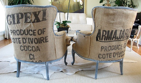 Article + Gallery ➤ http://CARLAASTON.com/designed/decorating-with-burlap For The Love Of Burlap | The Holiday's Hottest Decorating Tool (Image Source: Lavender And Ash - KWs: decor, tutorial, DIY, Christmas, chair)