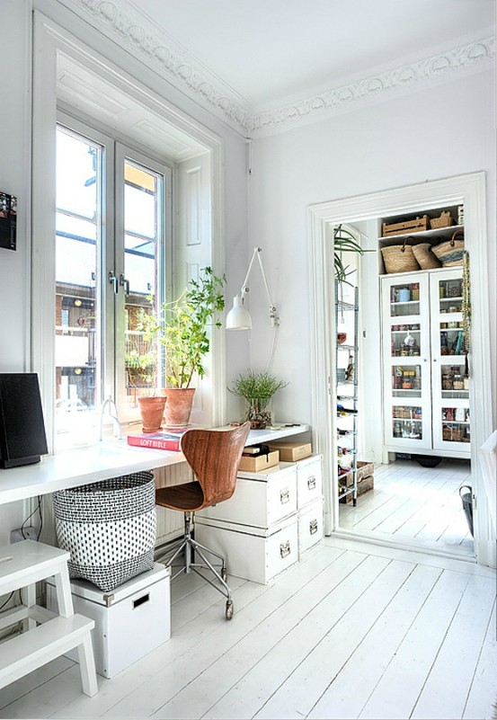 Do You Dare Position A #Desk Next To An #Office #Window? Is It Too Distracting? You Be The Judge ➤ http://CARLAASTON.com/designed/position-desk-aside-home-office-window 