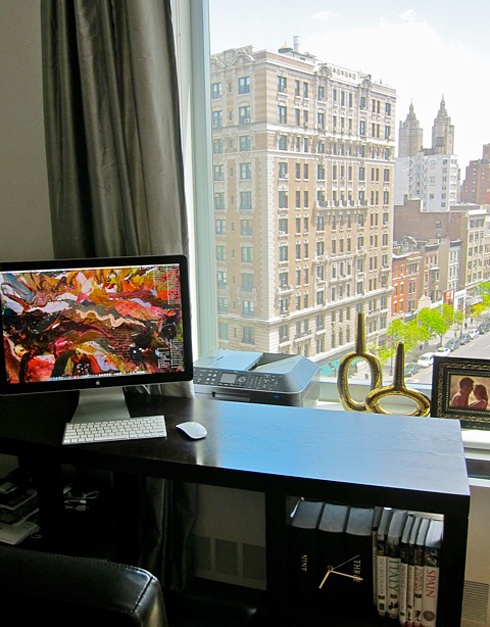 Do You Dare Position A #Desk Next To An #Office #Window? Is It Too Distracting? You Be The Judge ➤ http://CARLAASTON.com/designed/position-desk-aside-home-office-window 