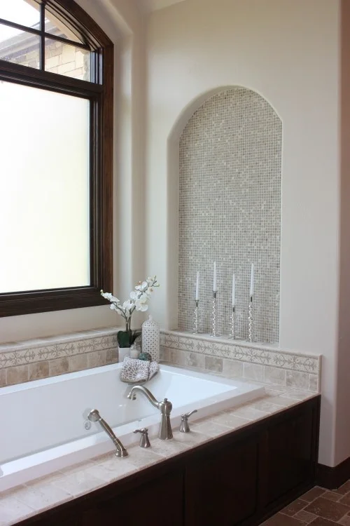 Regain Your Bathroom Privacy & Natural Light w/This Window Treatment ➤ http://CARLAASTON.com/designed/bathroom-privacy-translucent-window