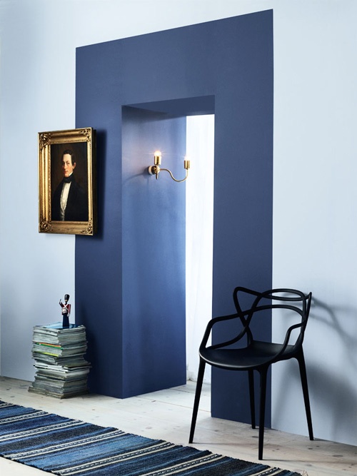Here, an opening is framed and featured with paint.