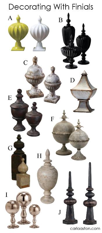 Finials Made Of Wood Resin And Metal