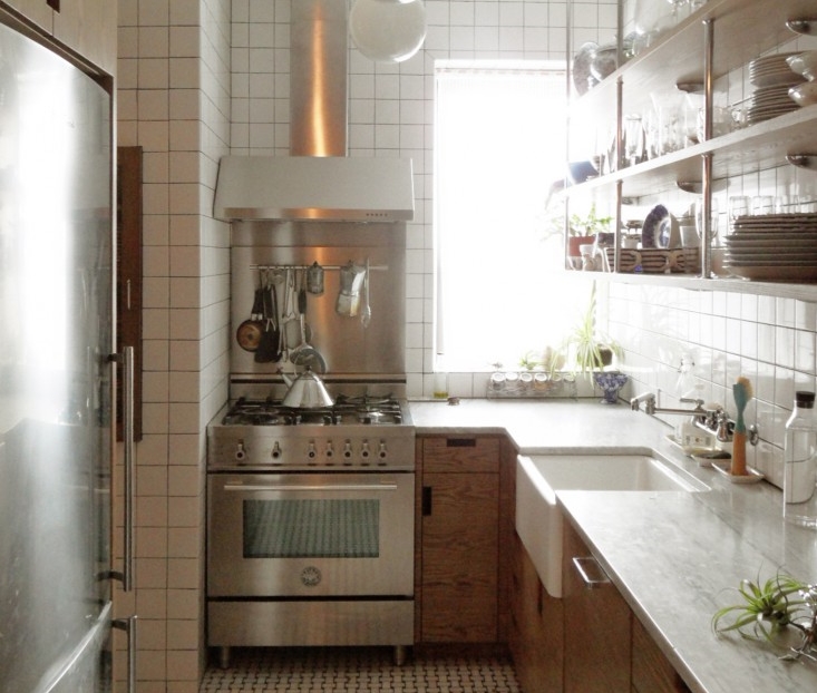 A Small New York City Apartment Kitchen Is Made Light, Bright, & Larger!